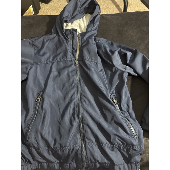 Gap Kids Boys Windbreaker Jacket Size 8 Medium Blue Zip Hood‎ Pocket Lightweight - Picture 1 of 15